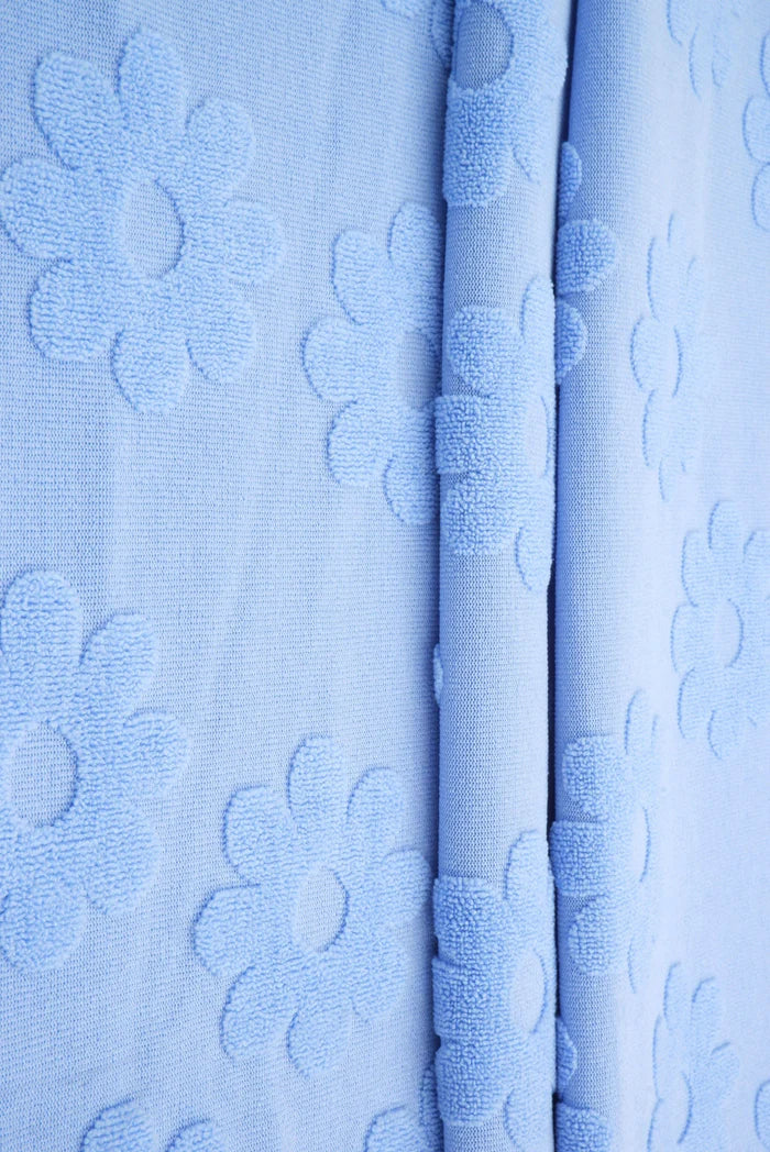 (Towel) Flower BLUE LT KNIT