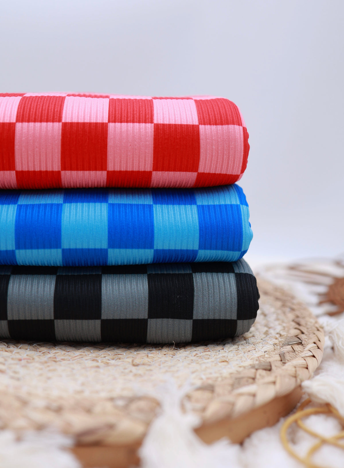 (Rib) Checkered 2Tone Blue