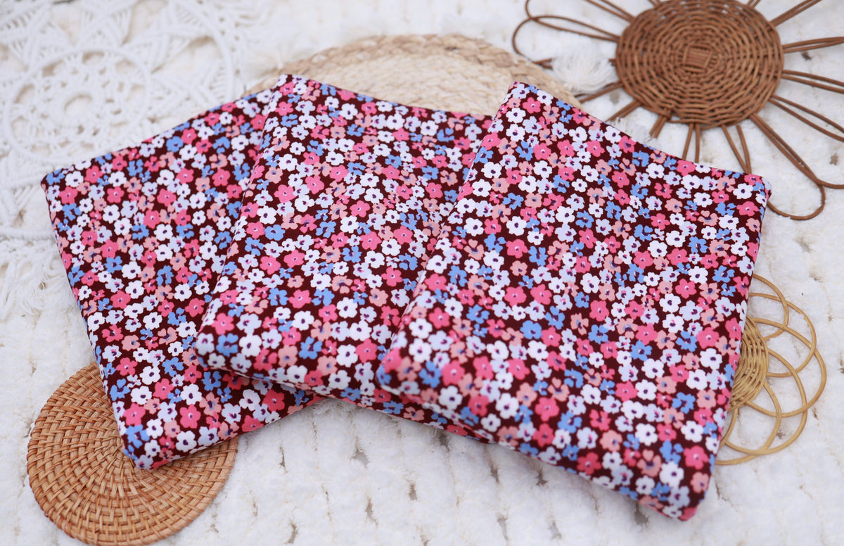 (DBP) Small Floral Red, White & Blue