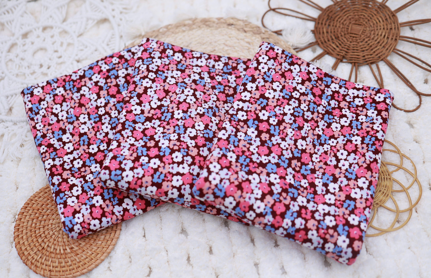 (DBP) Small Floral Red, White & Blue