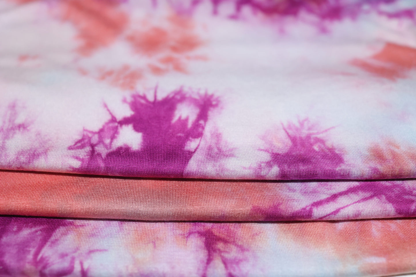 (RAYON SPAN) Tie Dye Coral/Fuschia