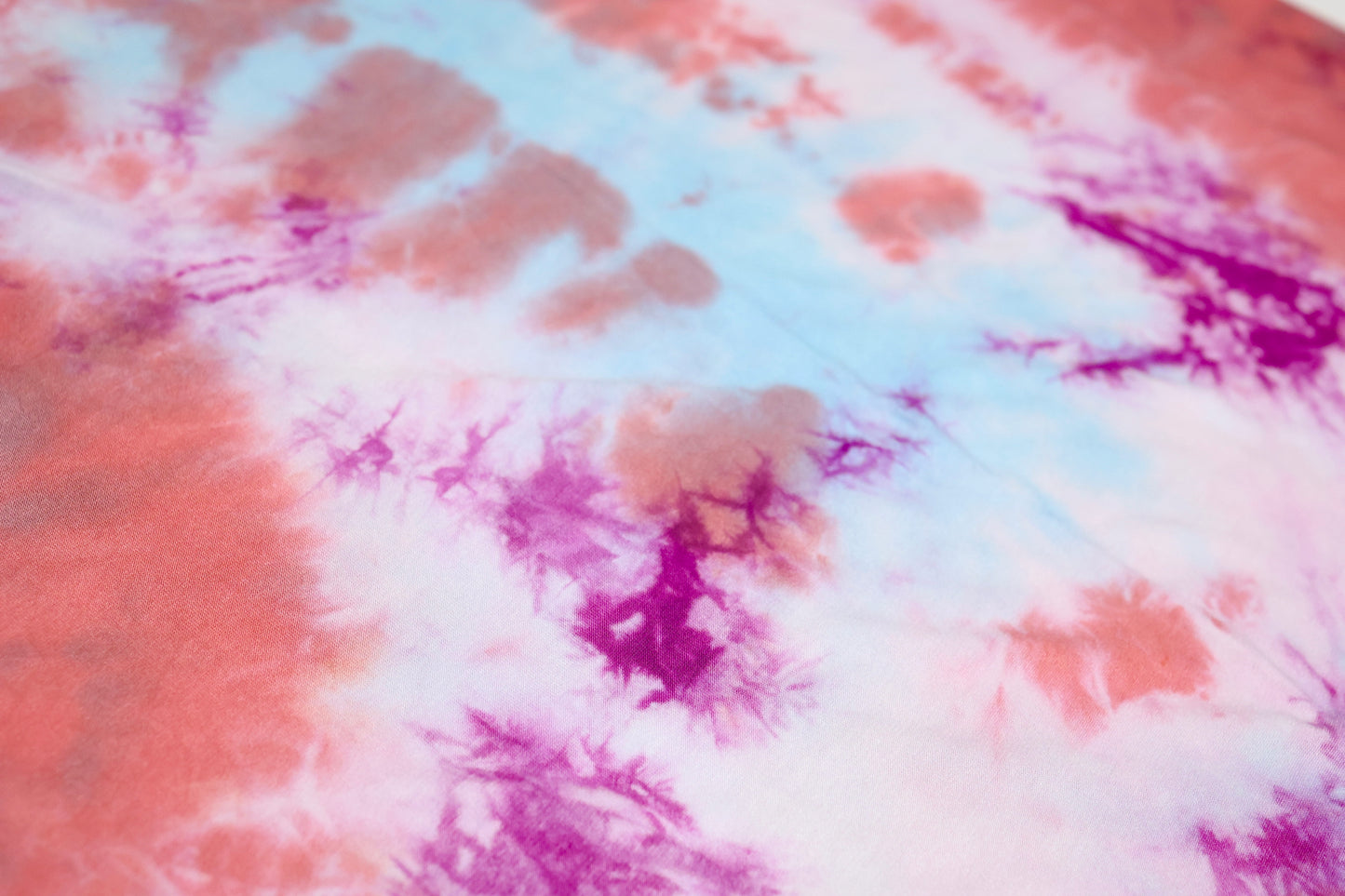 (RAYON SPAN) Tie Dye Coral/Fuschia