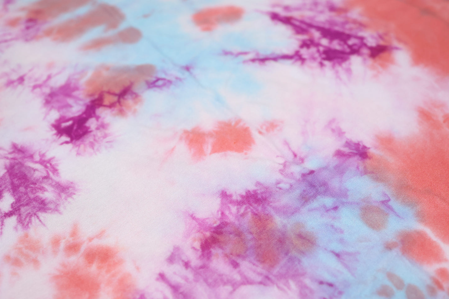 (RAYON SPAN) Tie Dye Coral/Fuschia