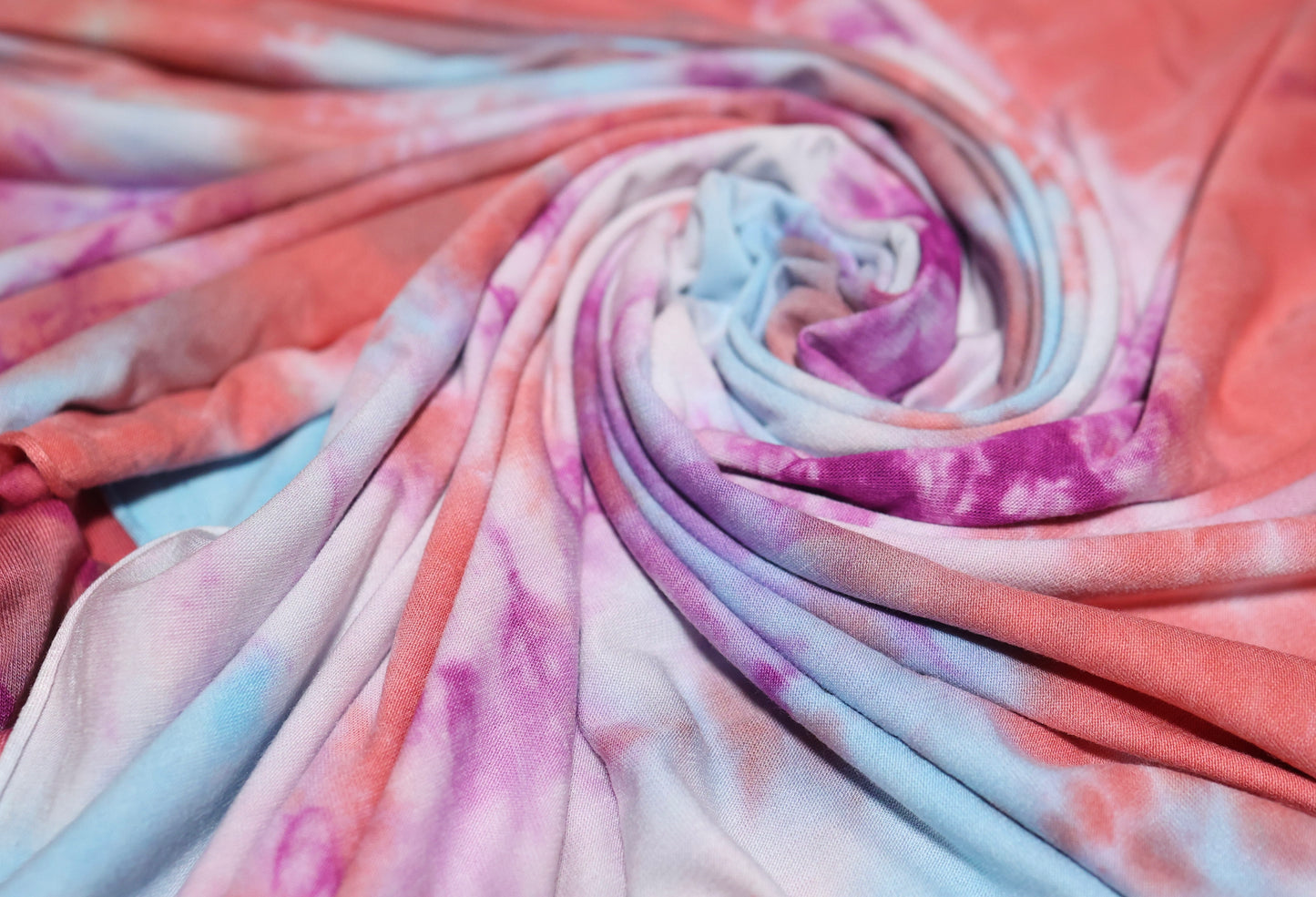 (RAYON SPAN) Tie Dye Coral/Fuschia