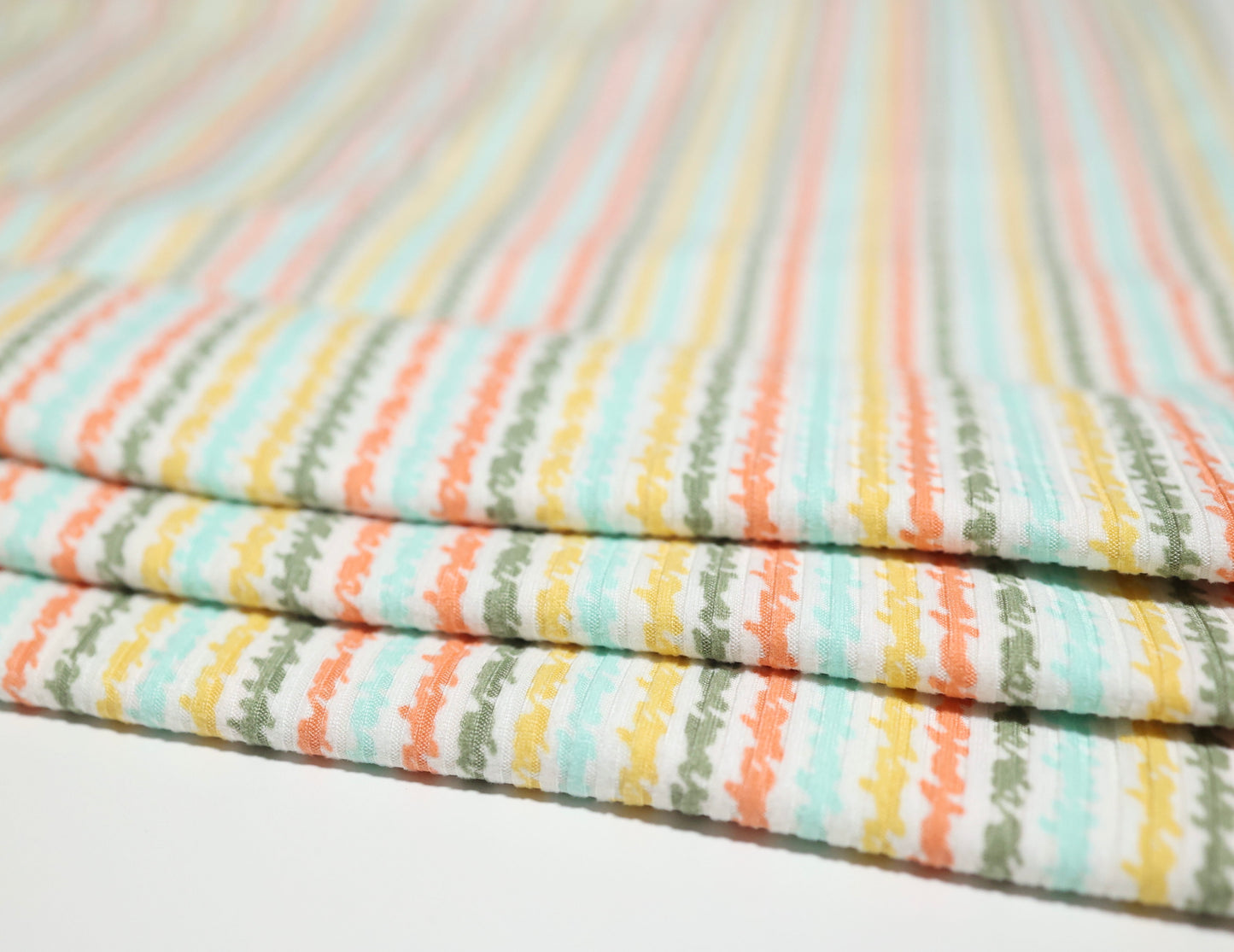 (Rib) Wiggly Stripe Mint/Gold