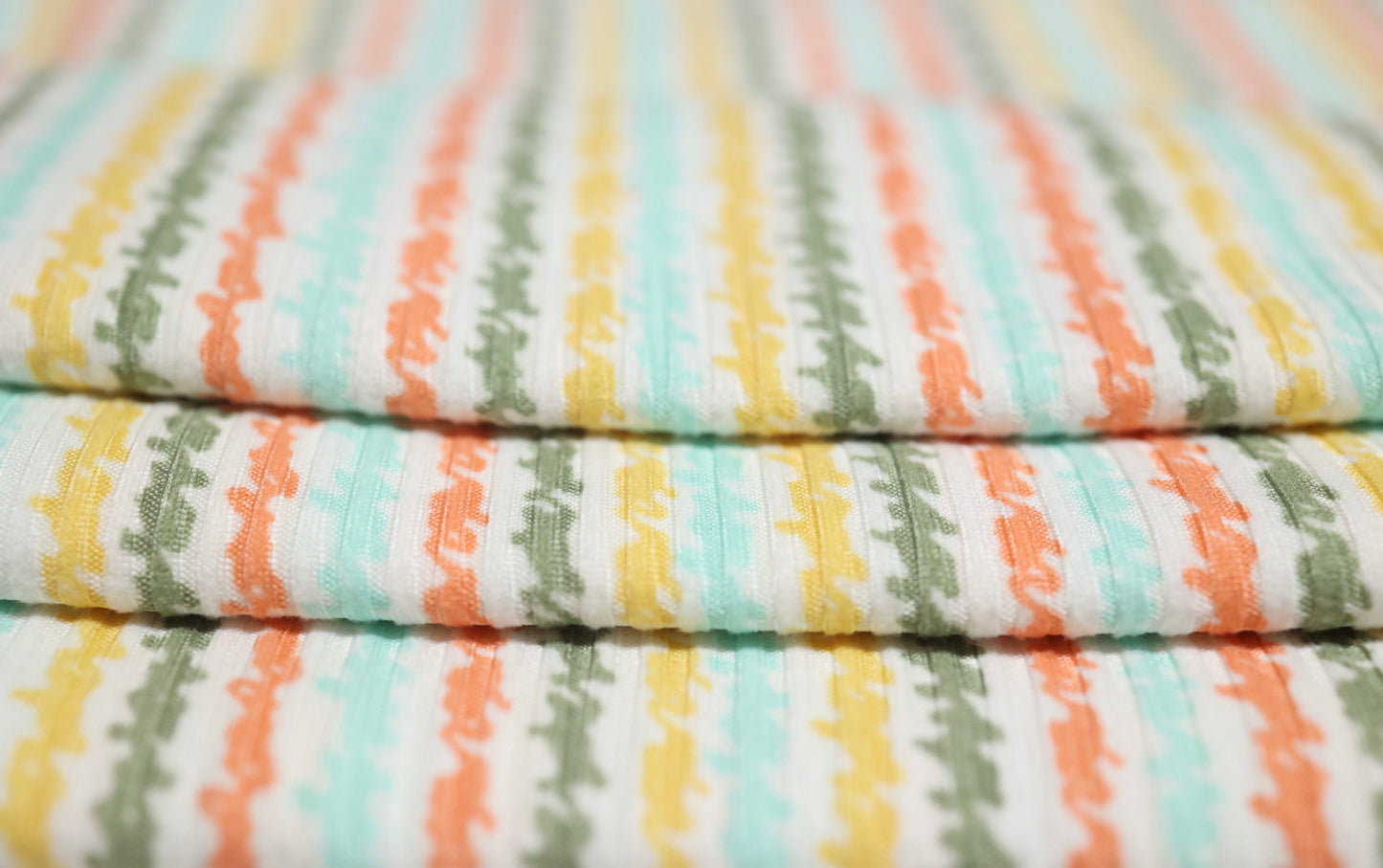 (Rib) Wiggly Stripe Mint/Gold