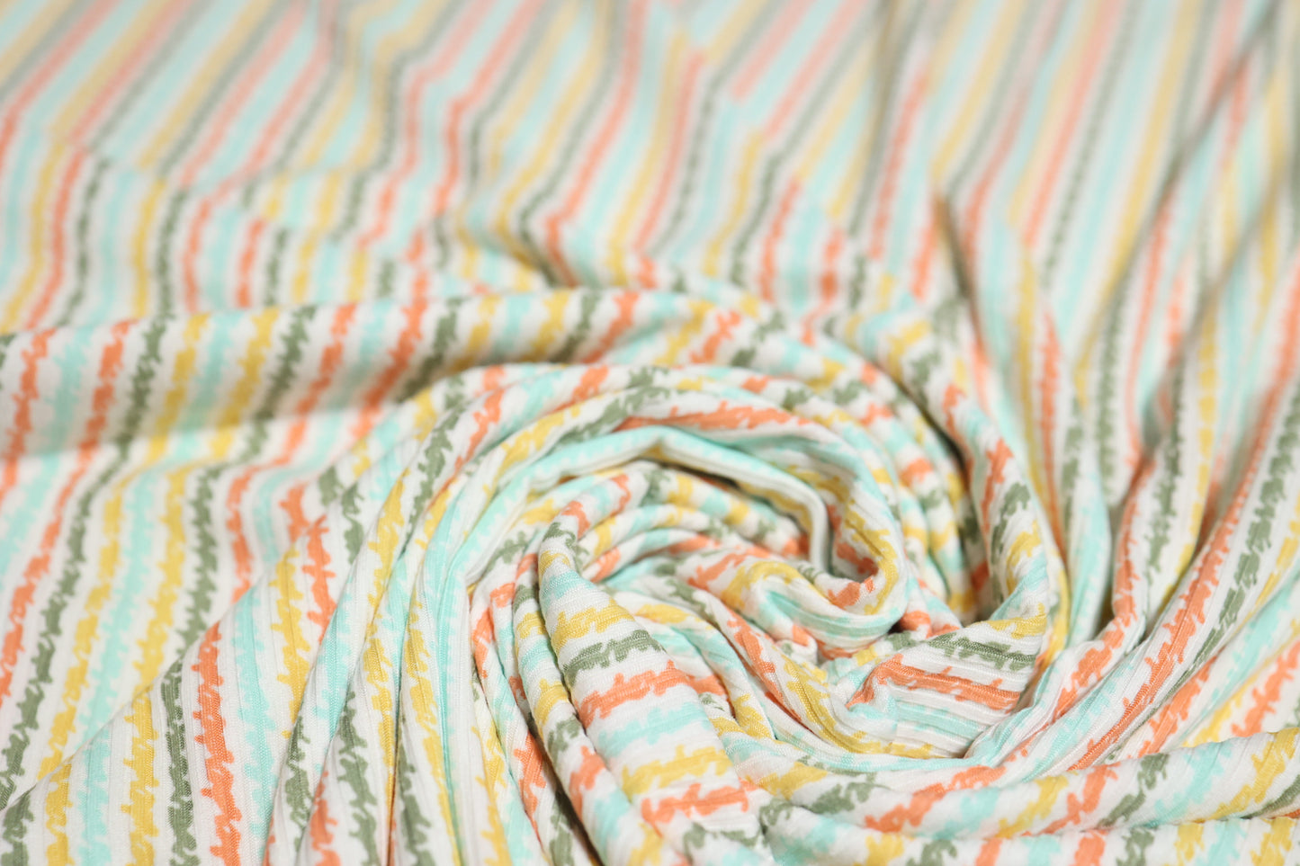 (Rib) Wiggly Stripe Mint/Gold