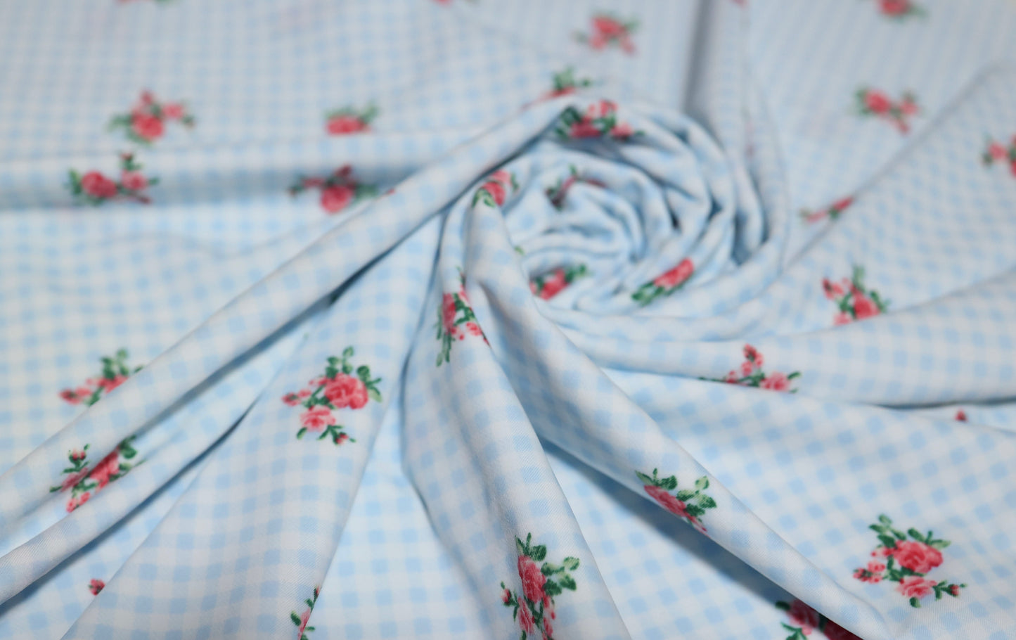(Swim) Gingham Floral Blue