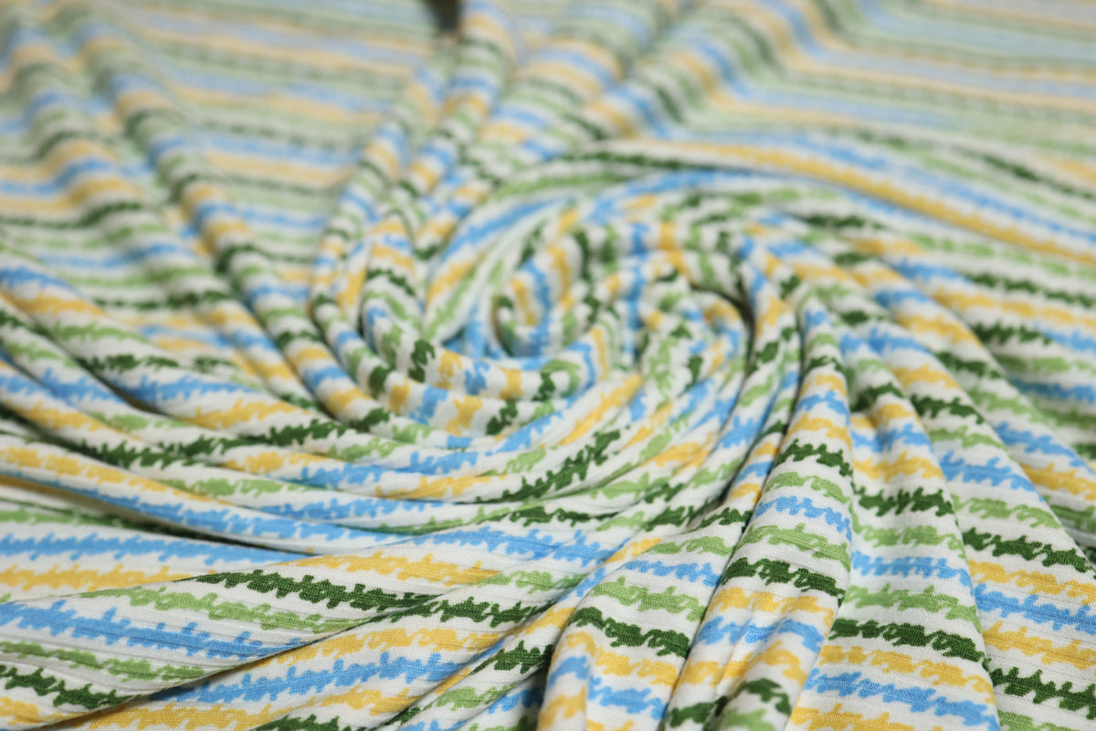 (Rib) Wiggly Stripe Blue/Gold