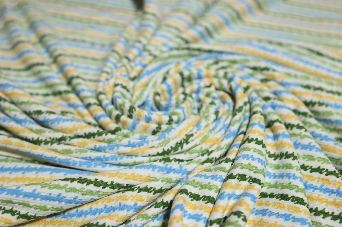 (Rib) Wiggly Stripe Blue/Gold