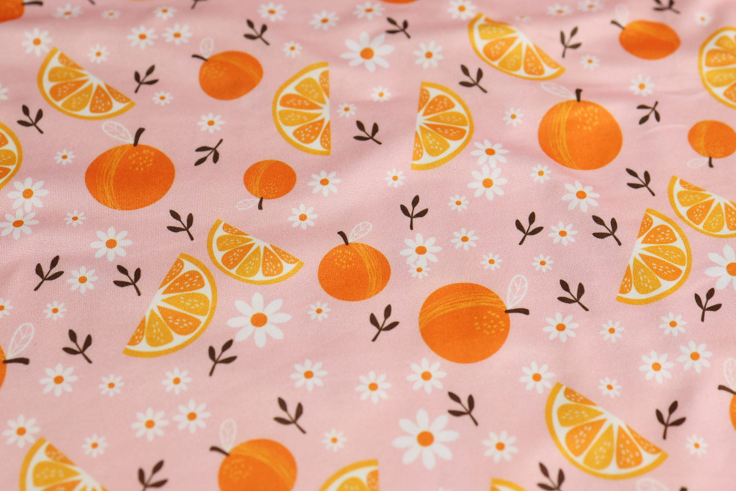 (DBP) Oranges with Floral on Pink