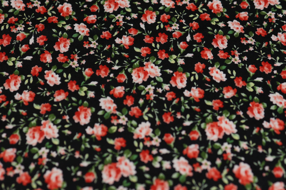 (DBP) Coral Roses On Black