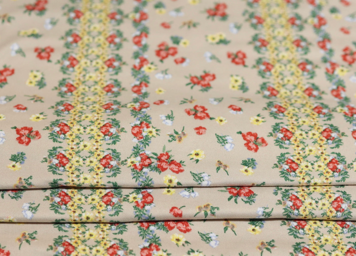 (DBP) Vintage Floral Stripes On Taupe