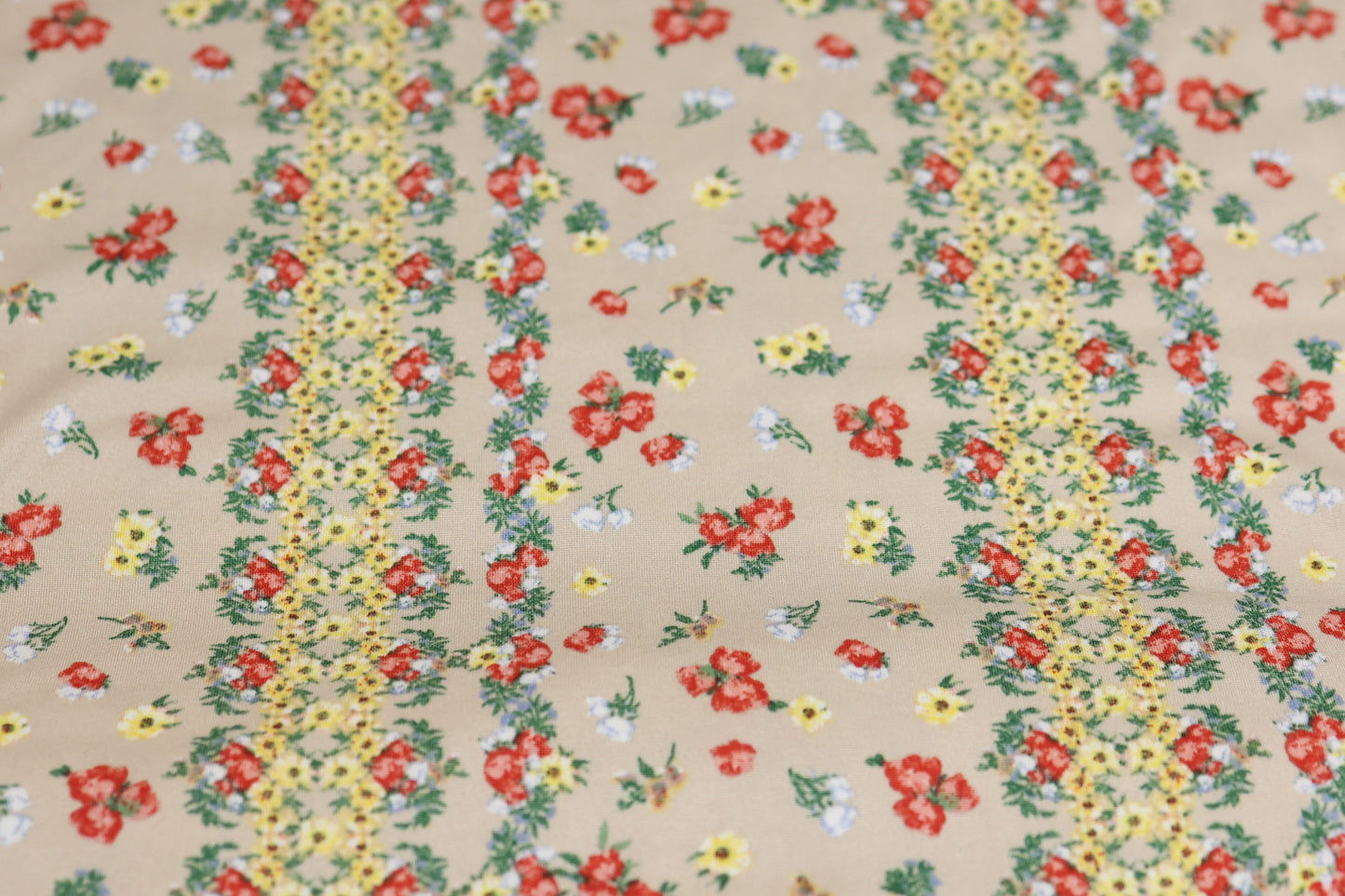 (DBP) Vintage Floral Stripes On Taupe