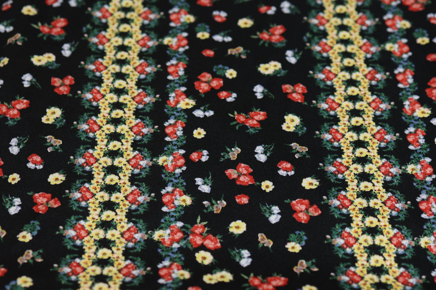 (DBP) Vintage Floral Stripes On Black