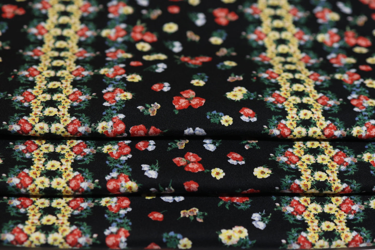 (DBP) Vintage Floral Stripes On Black