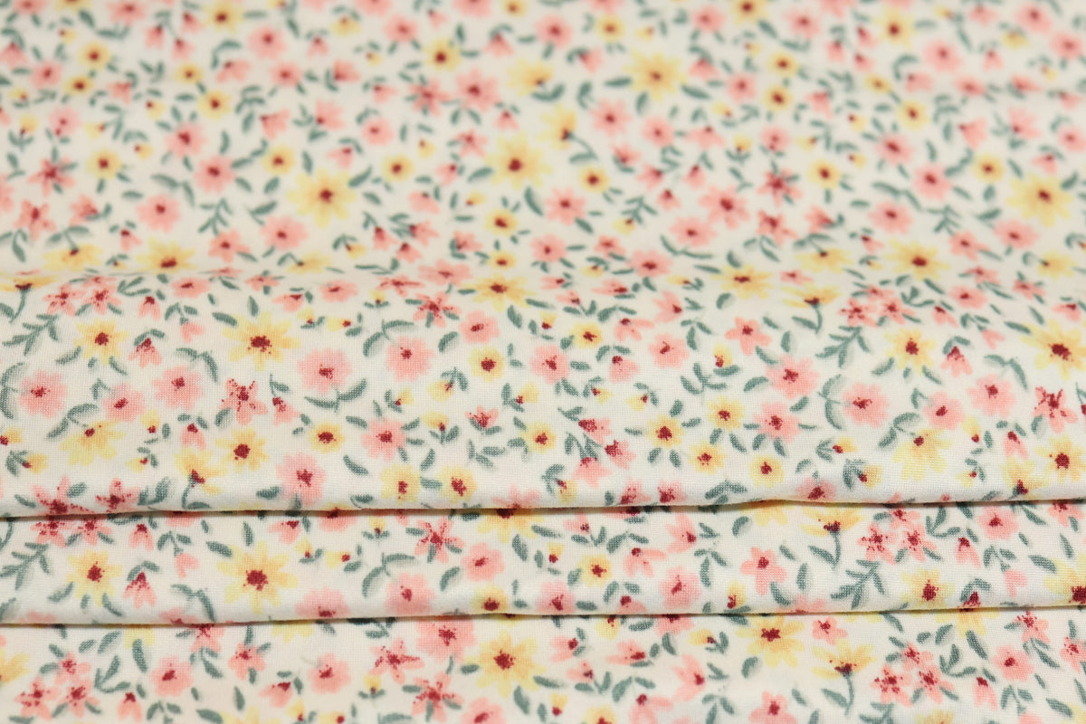 (DBP) Vintage Floral Pink & Yellow