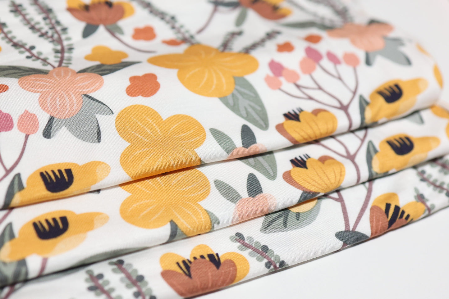 (DBP) Flower Meadow Yellow On White