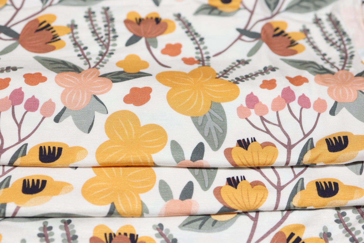 (DBP) Flower Meadow Yellow On White