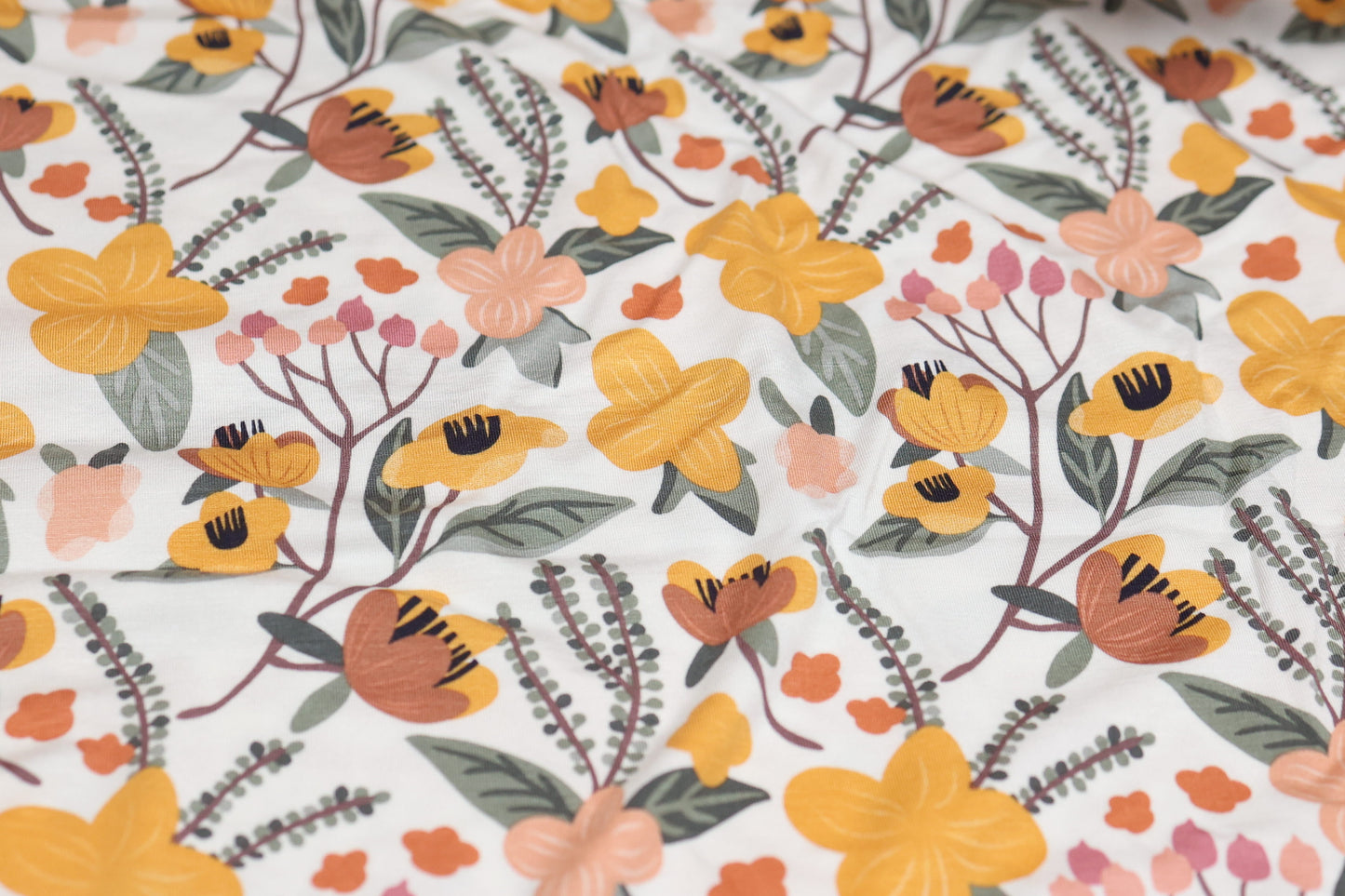 (DBP) Flower Meadow Yellow On White