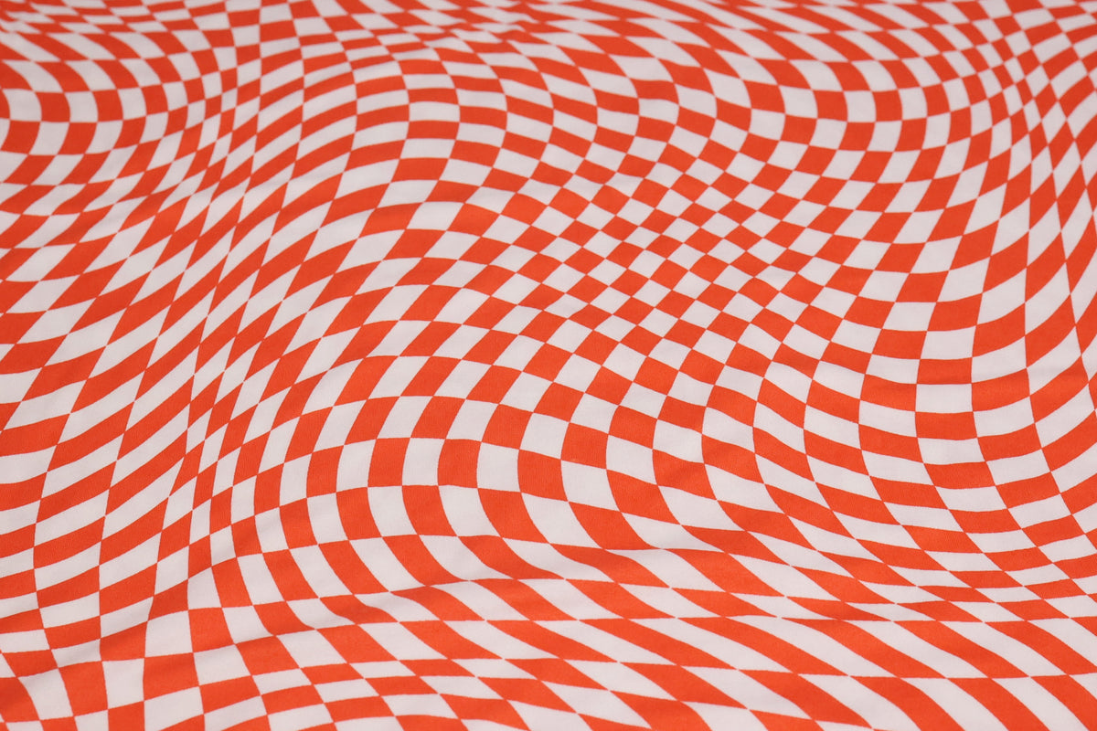 (DBP) Orange Swirl Checker