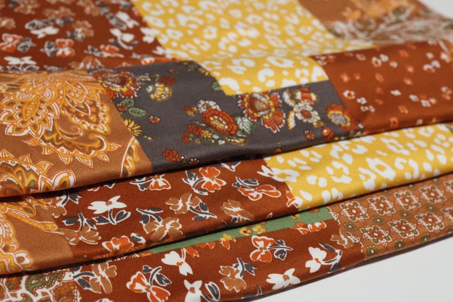 (DBP) Floral Paisley Patch Olive & Rust