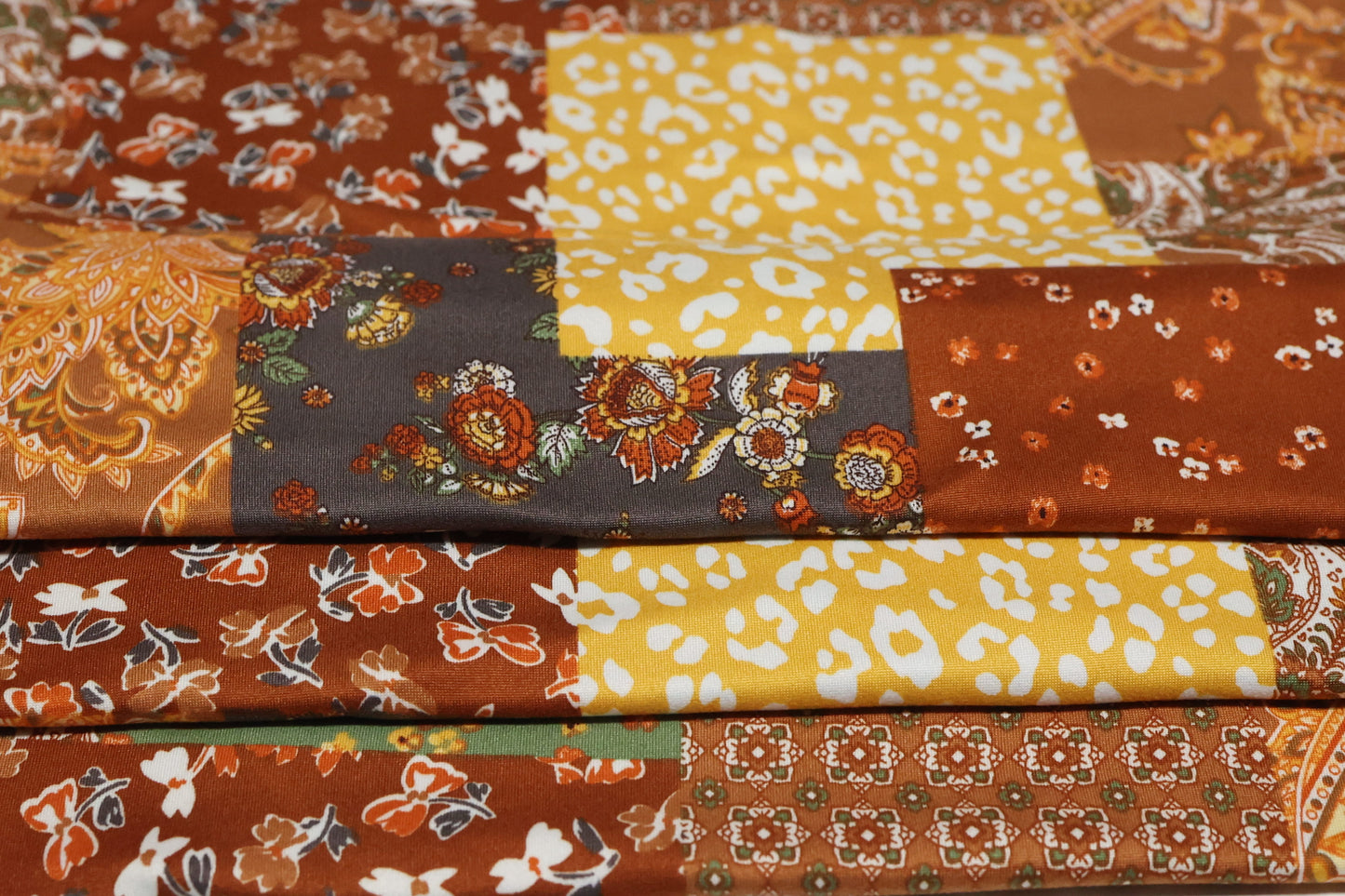 (DBP) Floral Paisley Patch Olive & Rust
