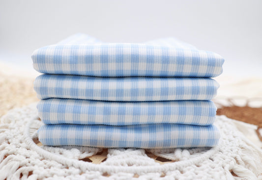 (Rib) Gingham Plaid Blue