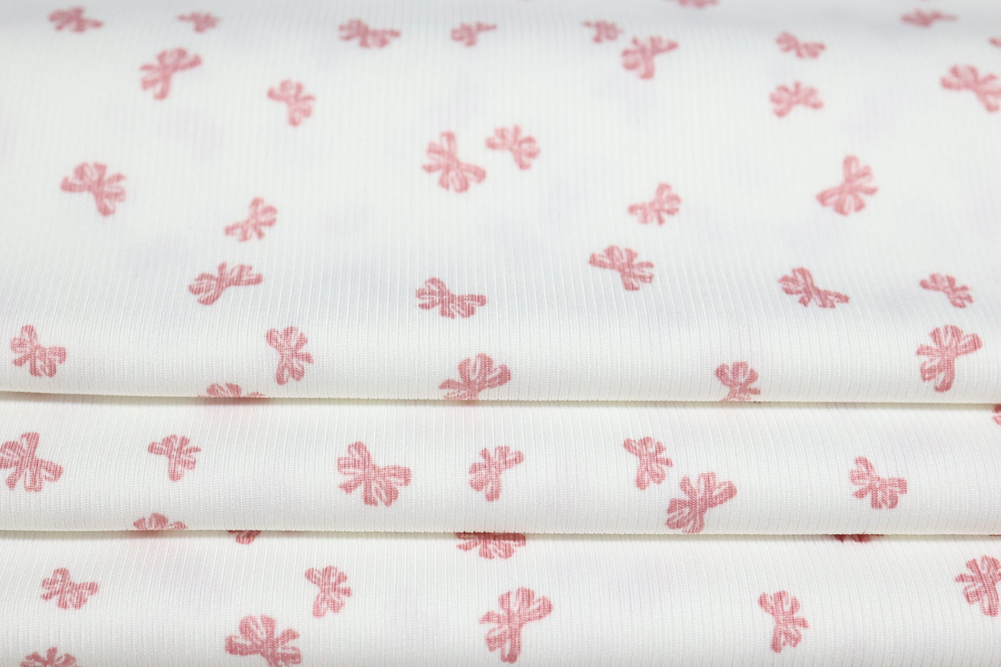 (Rib) Pink Bows On Ivory