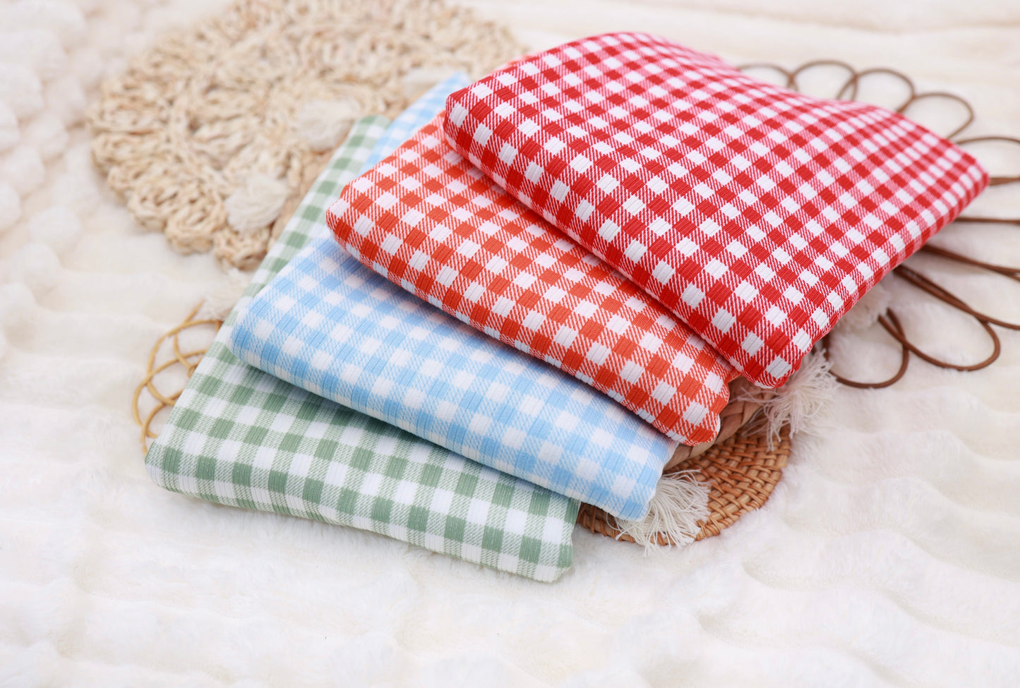 (Rib) Gingham Plaid Orange