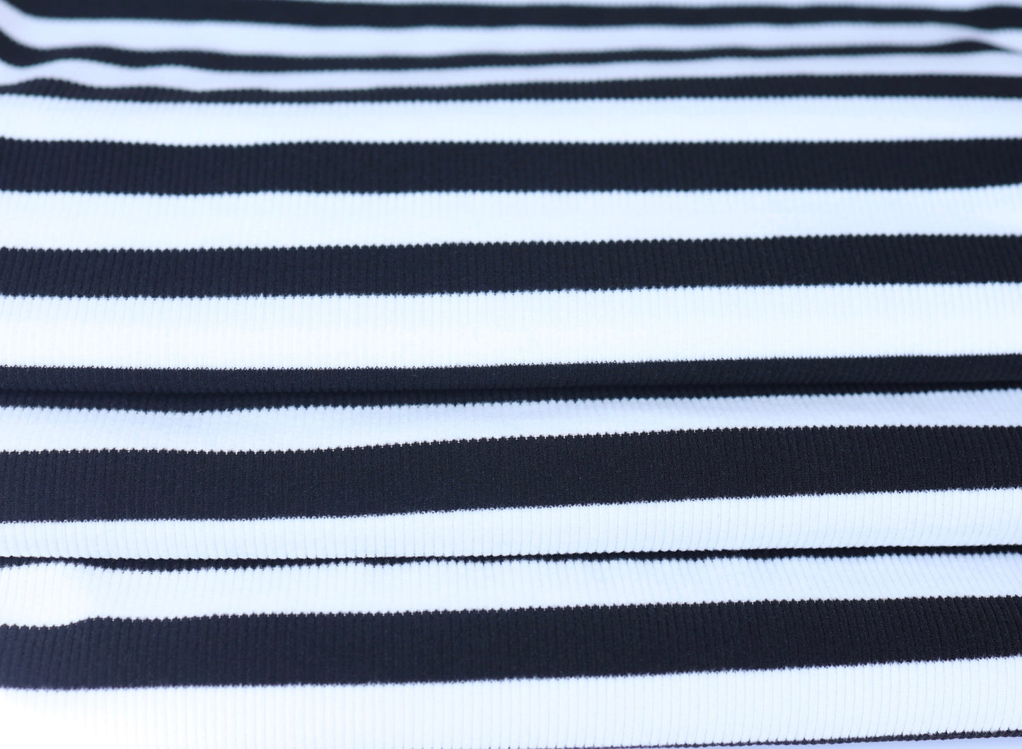 (Rib Fleece) Stripes Black & White