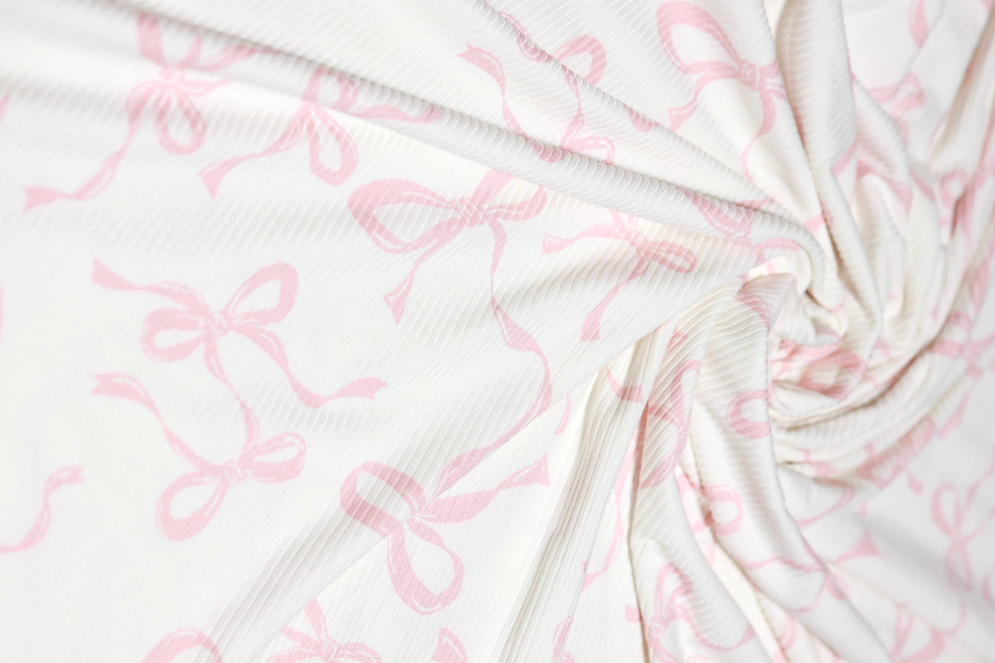 (Rib) Big Pink Bows On Ivory