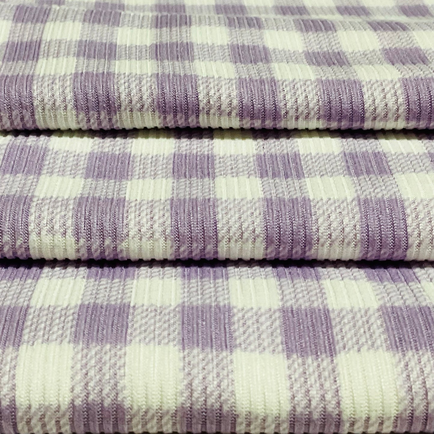 (Rib) Gingham Plaid Lavender
