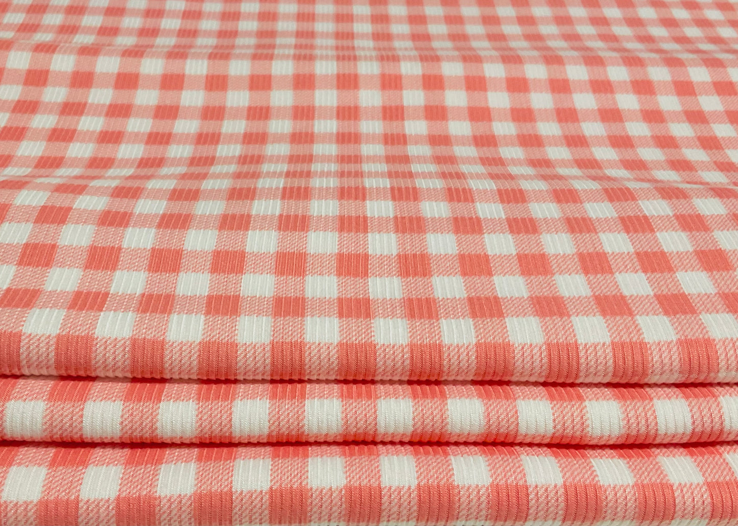 (Rib)Gingham Plaid Coral