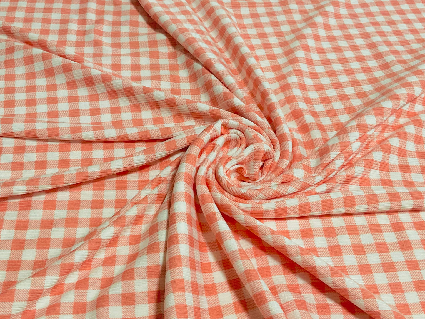 (Rib)Gingham Plaid Coral
