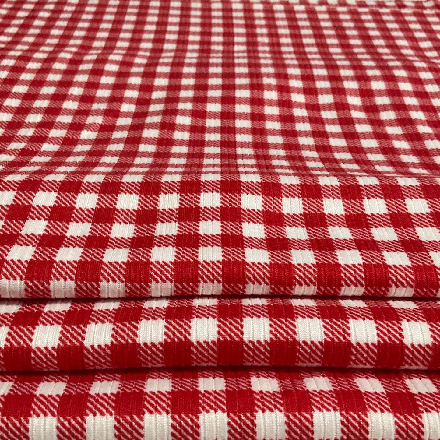 (Rib)Gingham Plaid Red