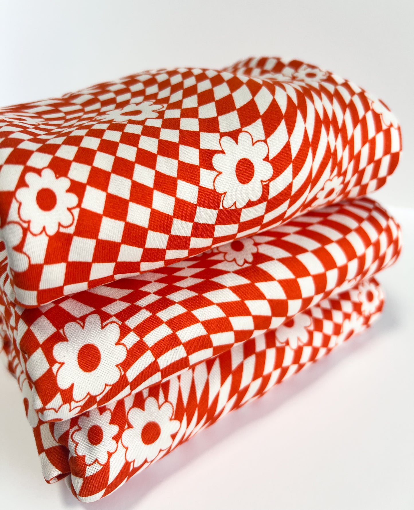 (DBP) Retro Checkered W/ Flower Orange