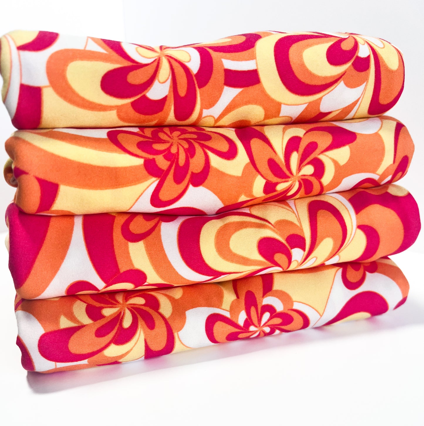 (DBP) White Orange Yellow Retro Flowers