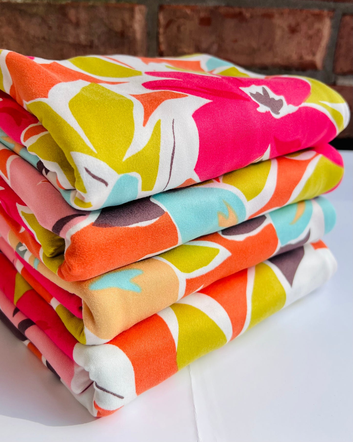 (DBP) Abstract Florals Orange & Tan