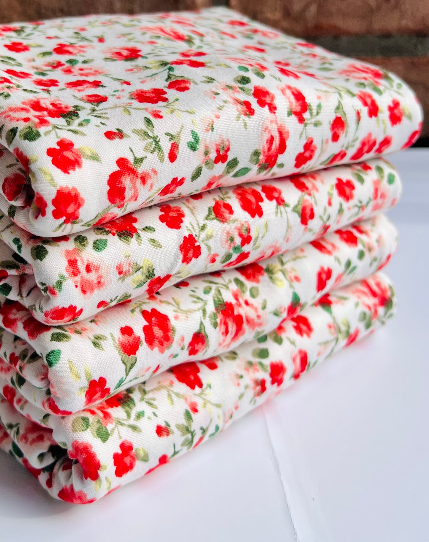 (DBP) Coral Roses On White