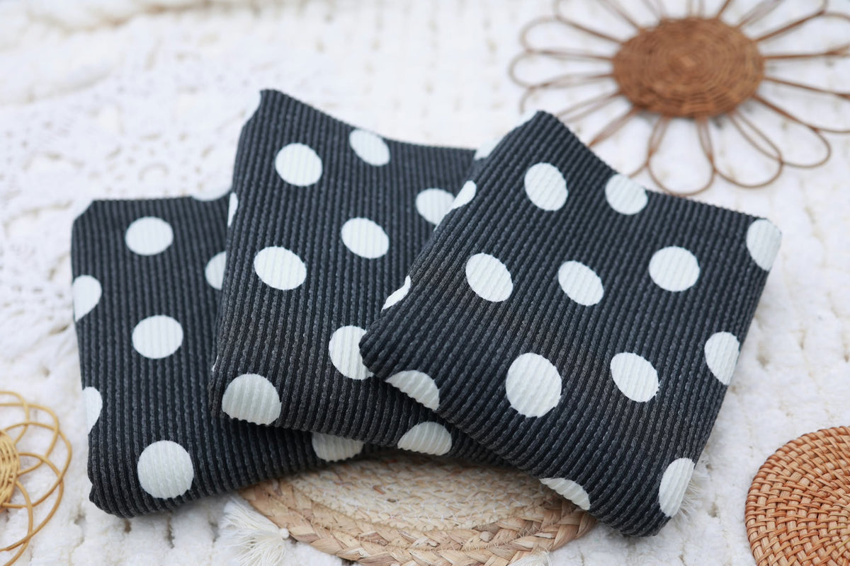 (Urban Rib) Polka Dots Black & White