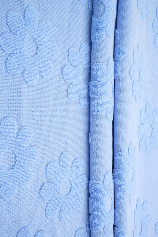 (Towel) Flower BLUE LT KNIT