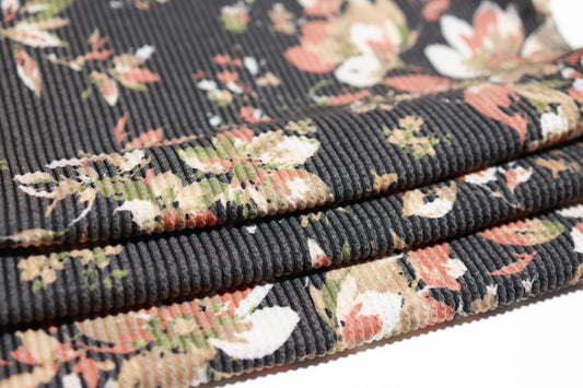 (Urban Rib) Floral On Charcoal