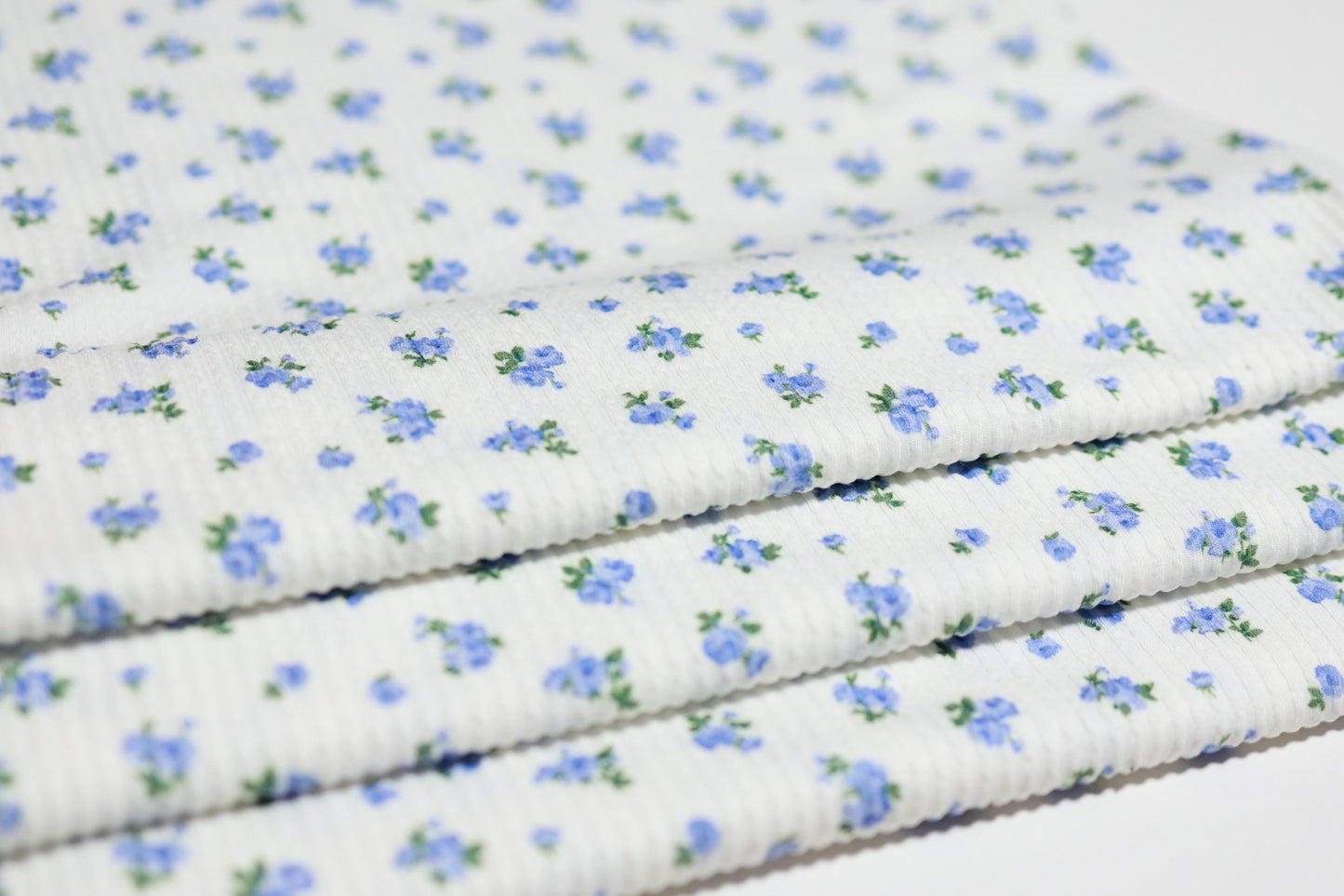 (Urban Rib) Blue Flowers On Ivory