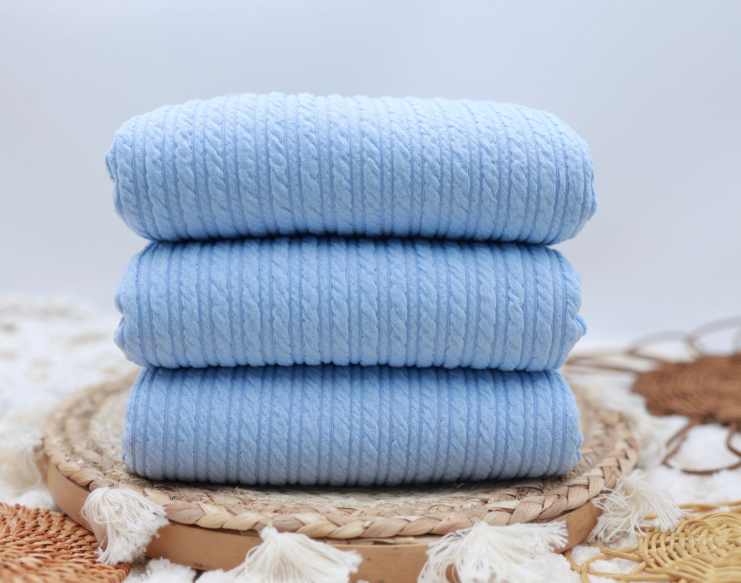 (Golden Rib Knit) BubbleGum Blue