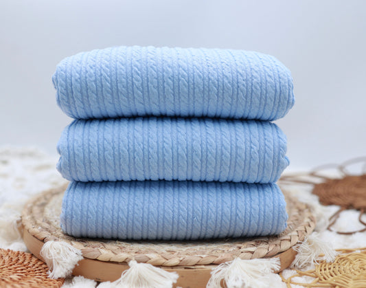 (Golden Rib Knit) BubbleGum Blue