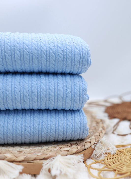 (Golden Rib Knit) BubbleGum Blue
