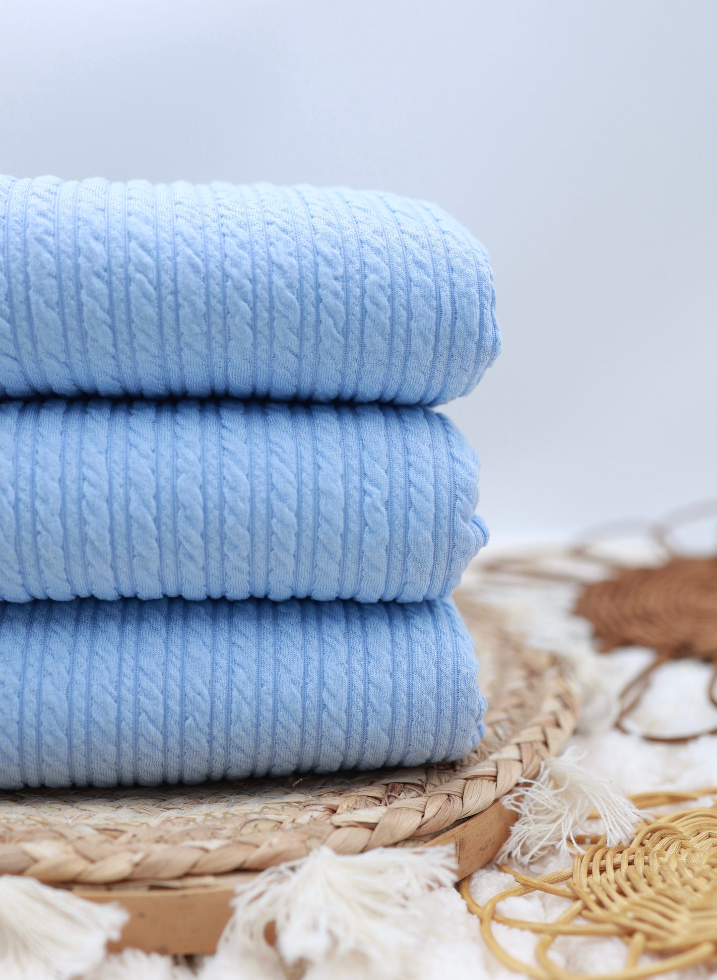 (Golden Rib Knit) BubbleGum Blue