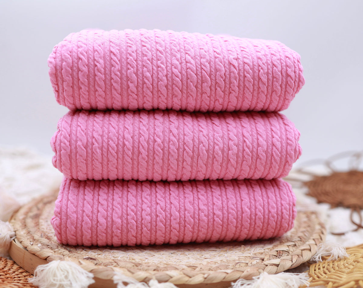 (Golden Rib Knit) BubbleGum Pink