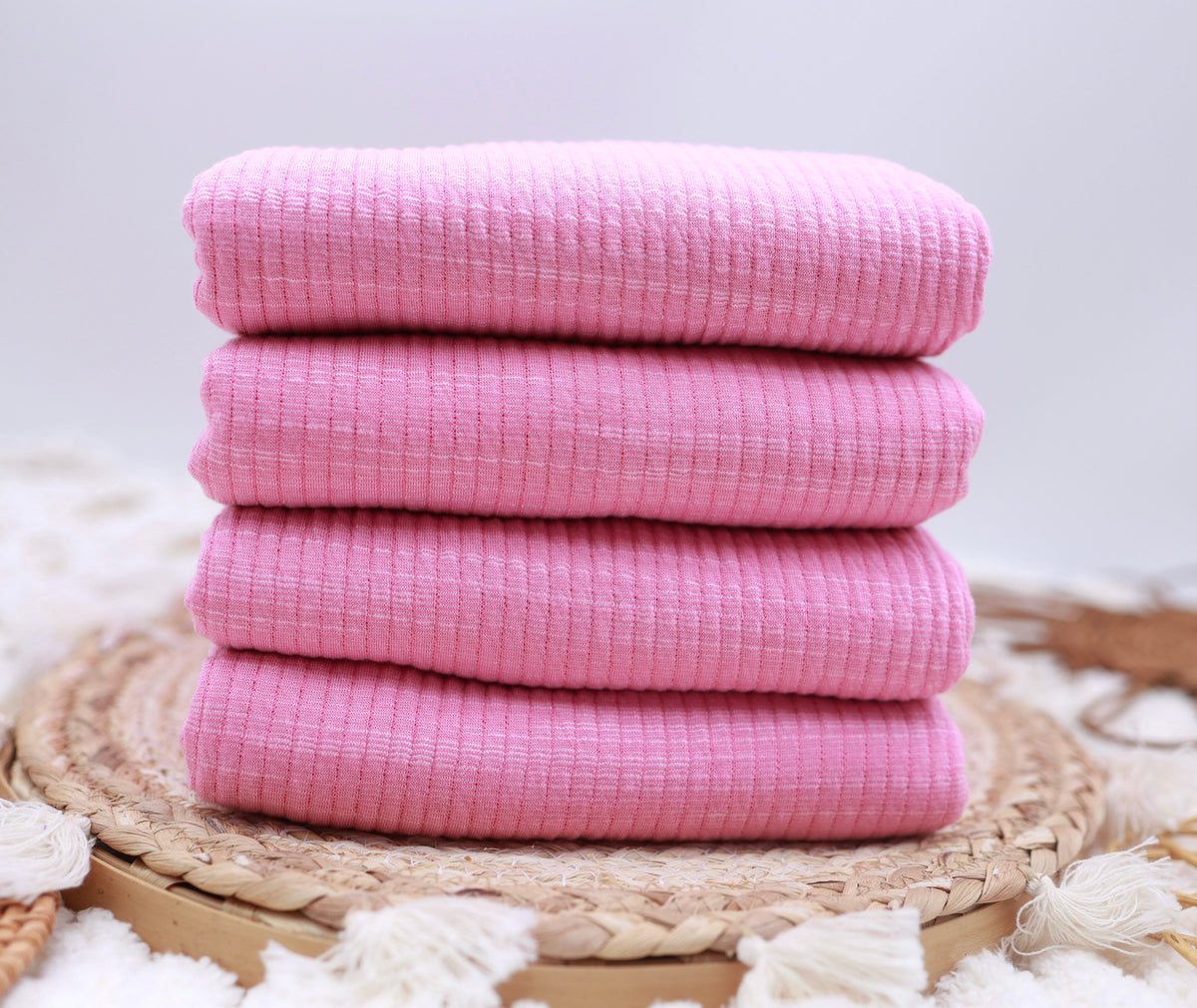 (Luxury Rib Knit) BubbleGum Pink